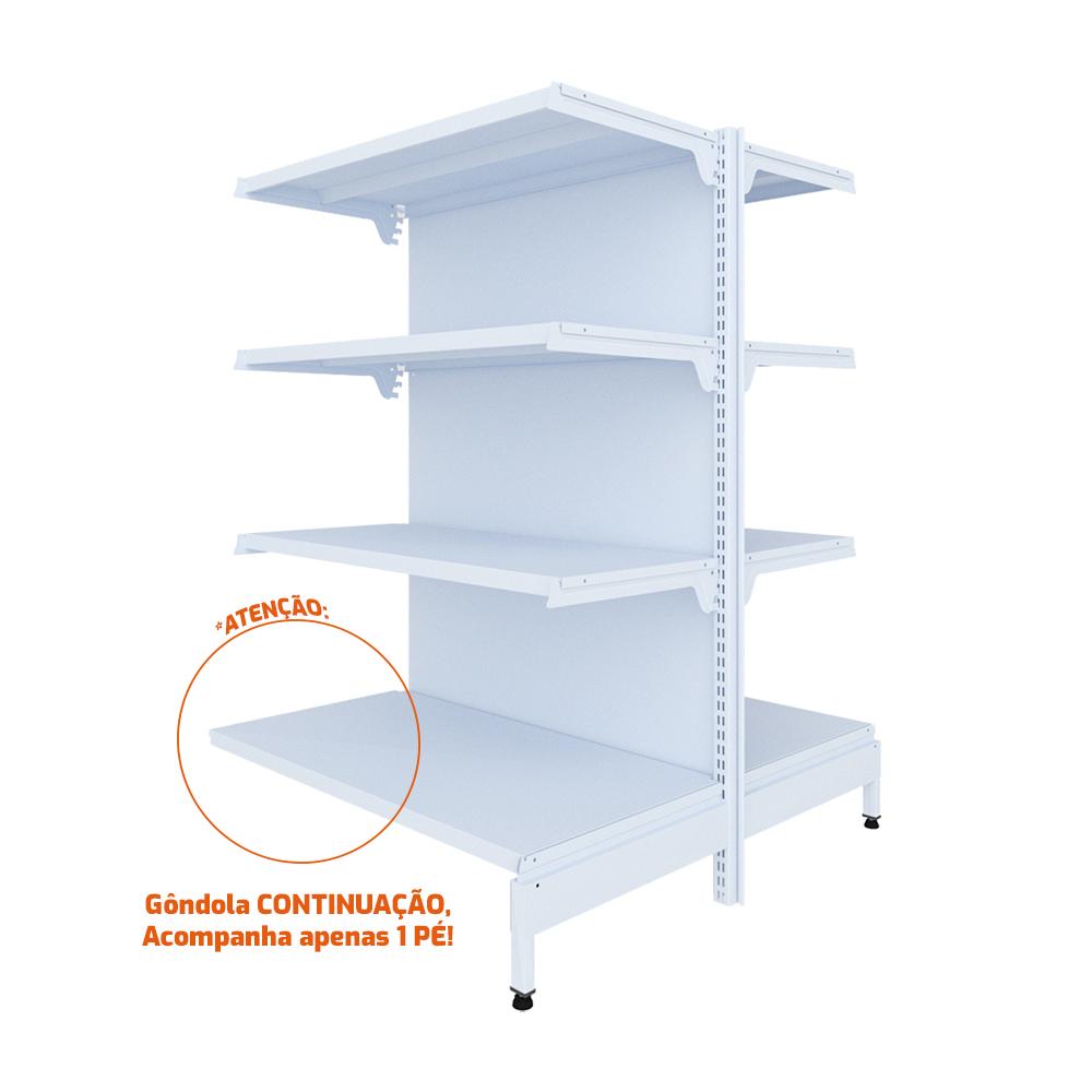 Gôndola Prateleira New Plus 1,40 Central Continuação GCC - Sa Gôndolas Porta Etiquetas Rosa