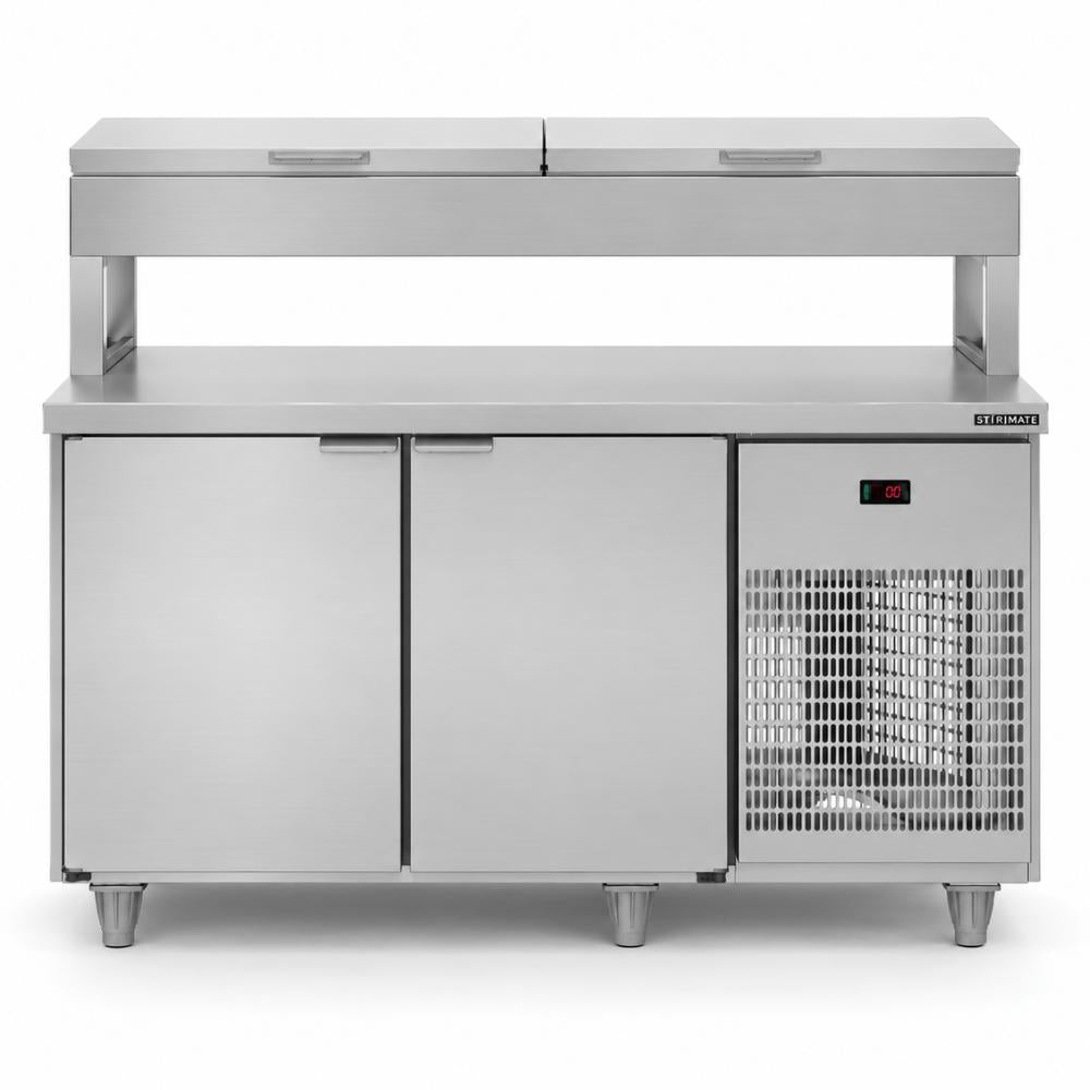 Balcão de Seviço Refrigerado Condimentador 150cm Com 5 Cubas de 1/2 Bsrc1500 220v - Refrimate