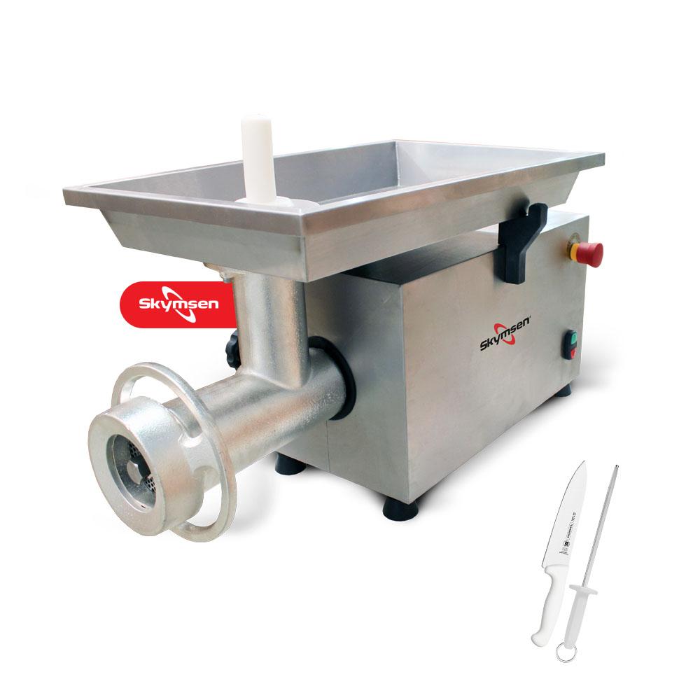 Picador Moedor De Carne Açougue Profissional Boca 98 PSP98m 220v Skymsen + Faca + Chaira