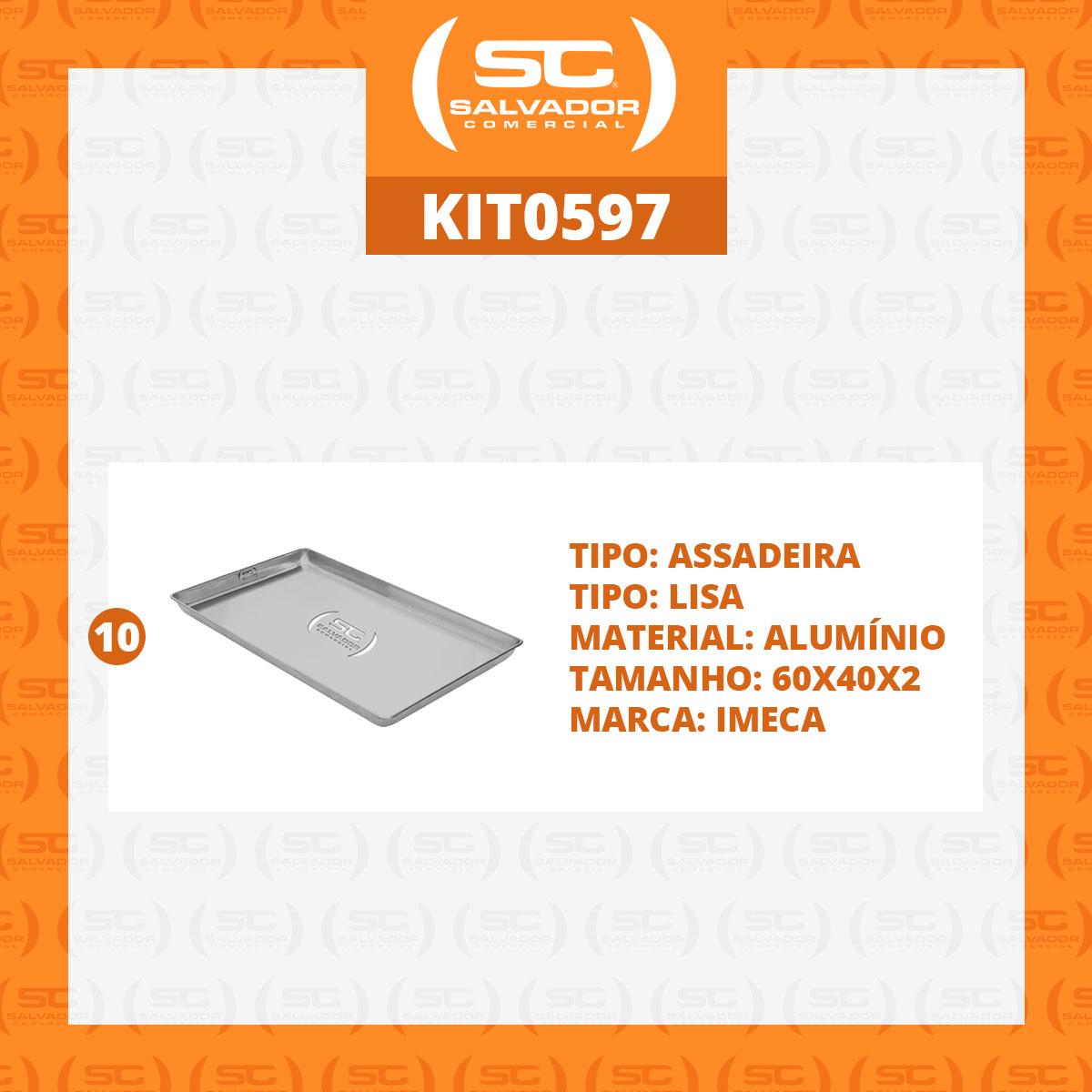 Kit - 10 Formas Assadeiras Estampada Alumínio Biscoito 60 X 40 X 2 - Imeca