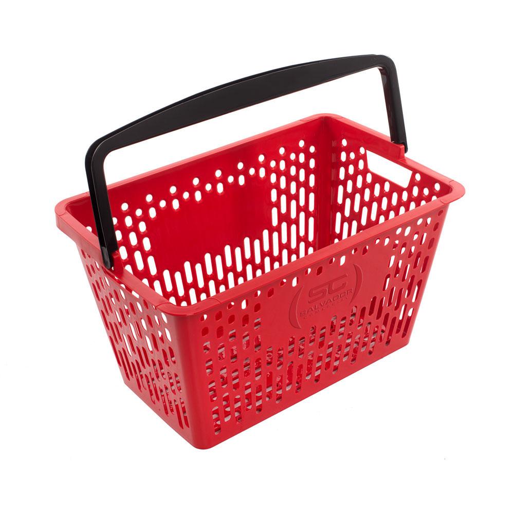 Carrinho de Compras Preto Com Cestos D-500 12kg Removíveis Vermelho - Dellaplast