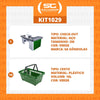 Kit - Caixa Supermercado Empacotador Check-out 2m Recorte + 10 Cestos de Compras Verde
