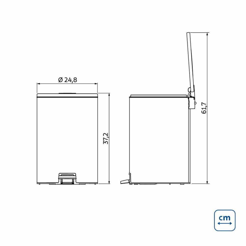 Lixeira Com Pedal Tramontina Loop Inox Acabamento Polido e Balde Interno 12L - Tramontina 94547012