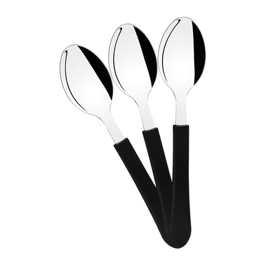 Kit - 6 Colheres de Chá Leme Com Lâmina Em Aço Inox Cabo Preto Ccpbag - Tramontina