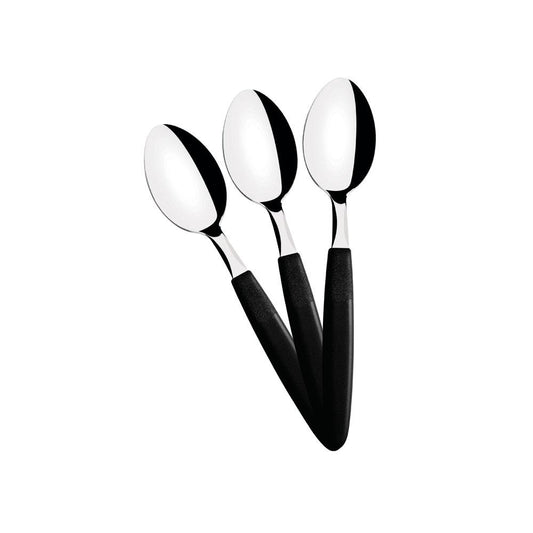 Kit - 12 Colheres de Sobremesa Ipanema Com Lâmina Em Aço Inox Cabo Preto Csptop - Tramontina