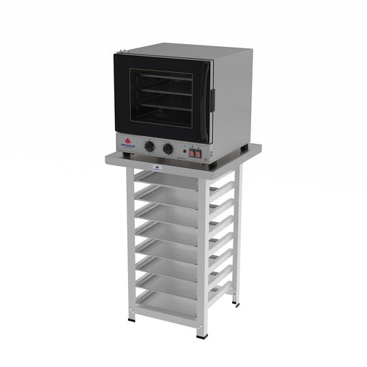 Forno Turbo Prp-004 g2 127v Preto + Bancada Mes-004 Progás + 8 Assadeiras Cimapi