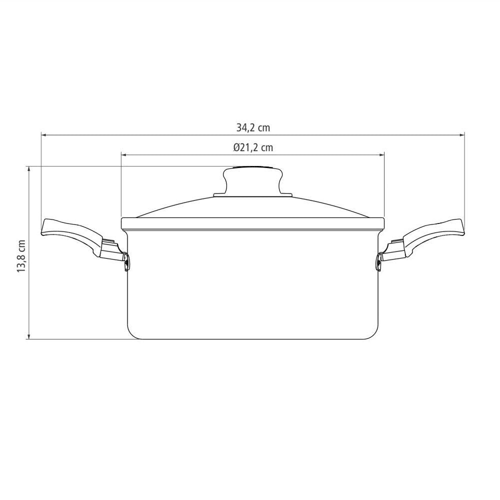 Caçarola Turim Alumínio Antiaderente Chumbo 20cm 2,8l Ptc2 - Tramontina 20261620