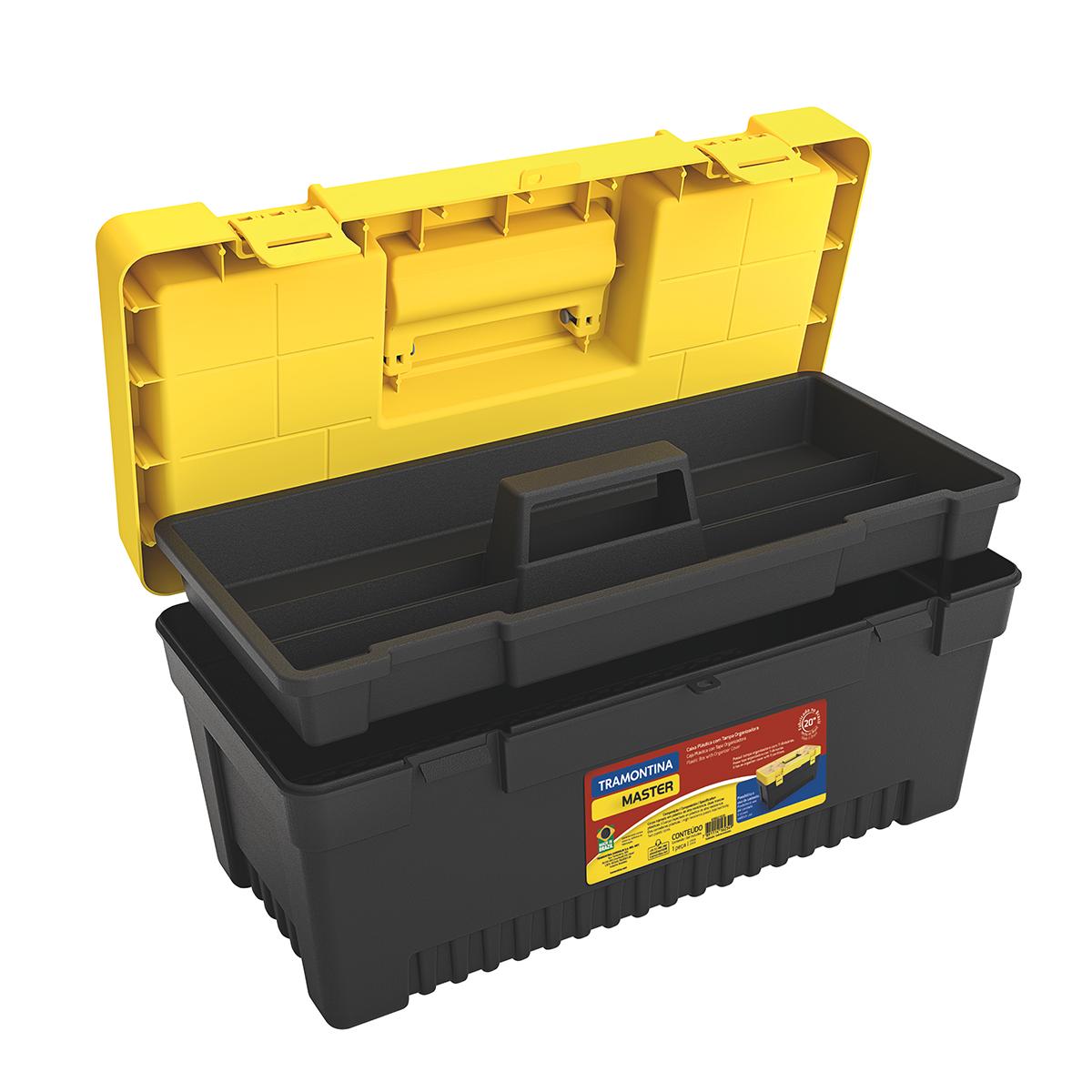 Caixa Plástica Para Ferramentas 20"" Master Com Tampa Organizadora - Tramontina 43802020