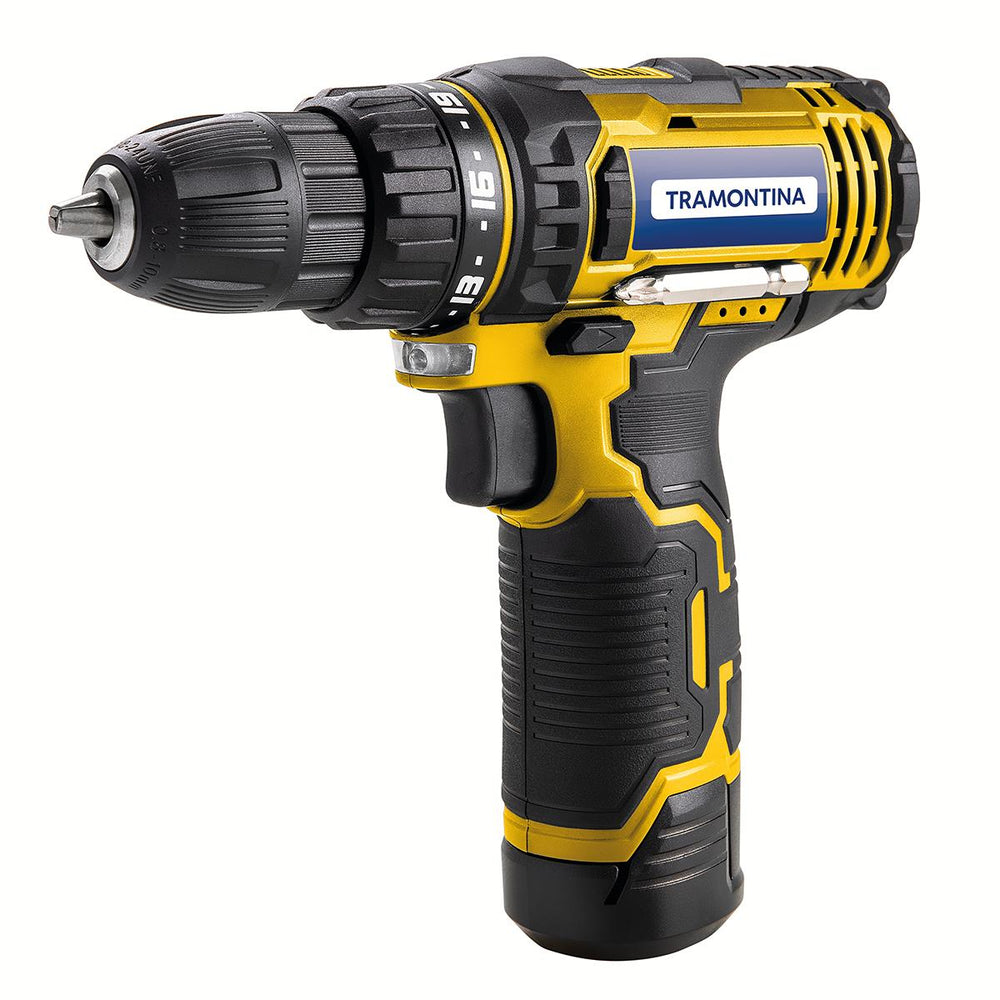 Parafusadeira Furadeira 12V à Bateria Com 30 Peças - Tramontina 42382230