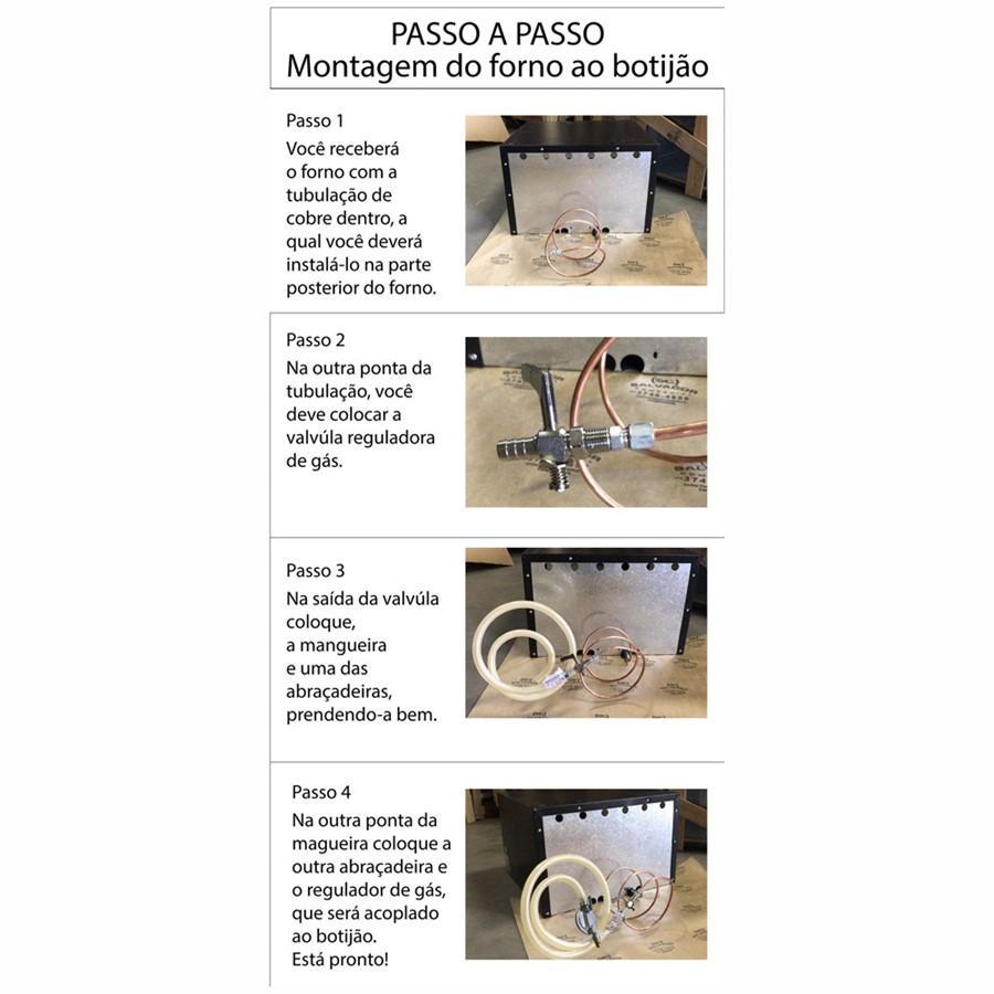 Kit Forno a Gás Semi-industrial Baixa Pressão FSI-500N Com Grade Extra + Kit Gás - Progás