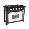 Fogão Industrial Preto com Forno Branco 2 Bocas Duplas Bravo BR2BF - Venâncio