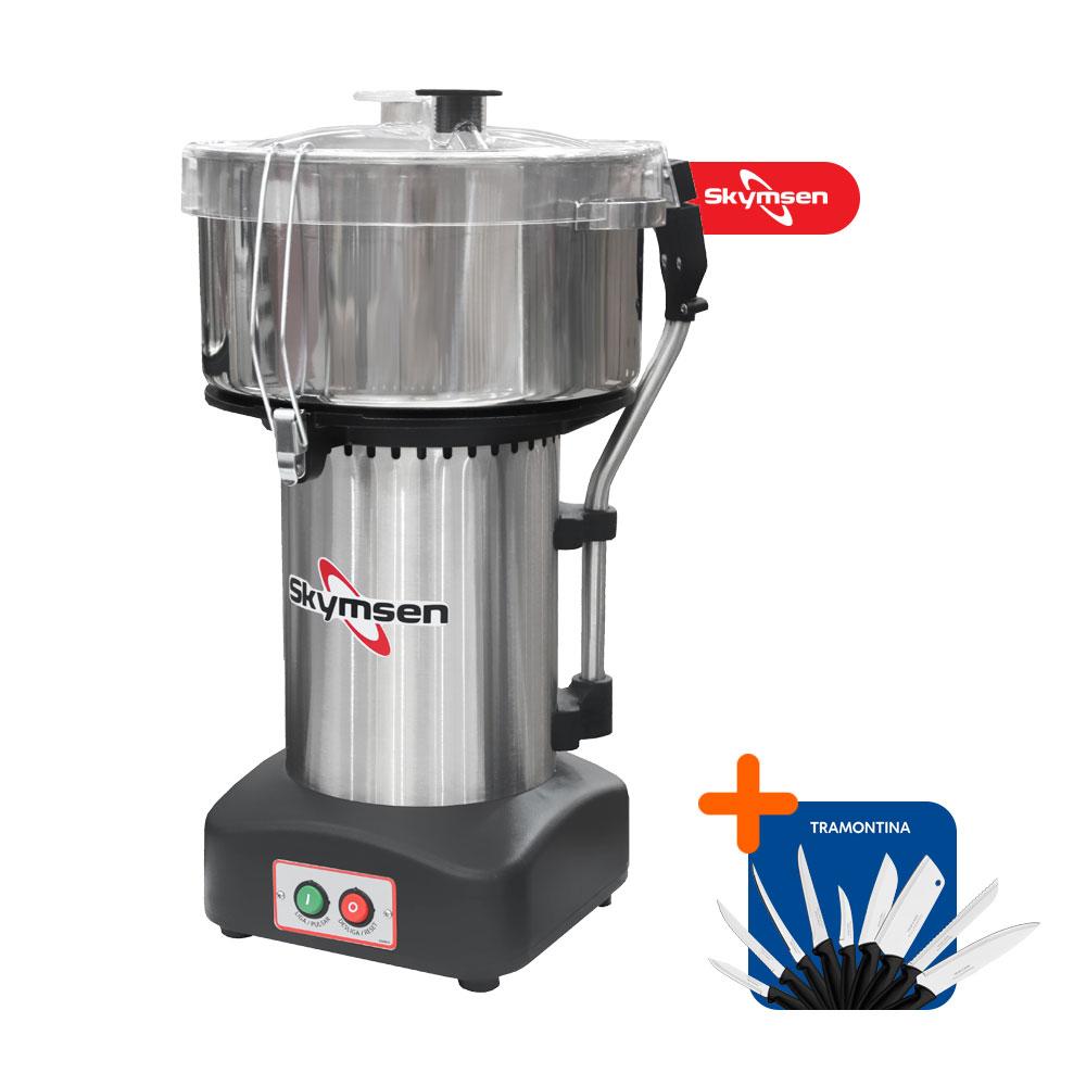 Multiprocessador de Alimentos 8 Litros Cutter Profissional Inox CR-8 127V Skymsen + Jogo de Facas 9 Peças