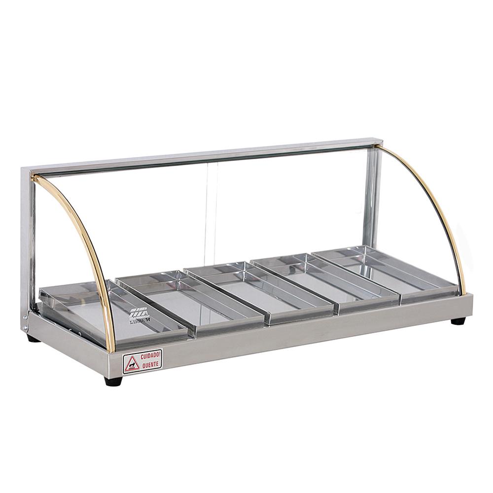 Estufa De Salgados Aquecida 5 Bandejas Vitrine Bancada Horizontal W5B - Titã