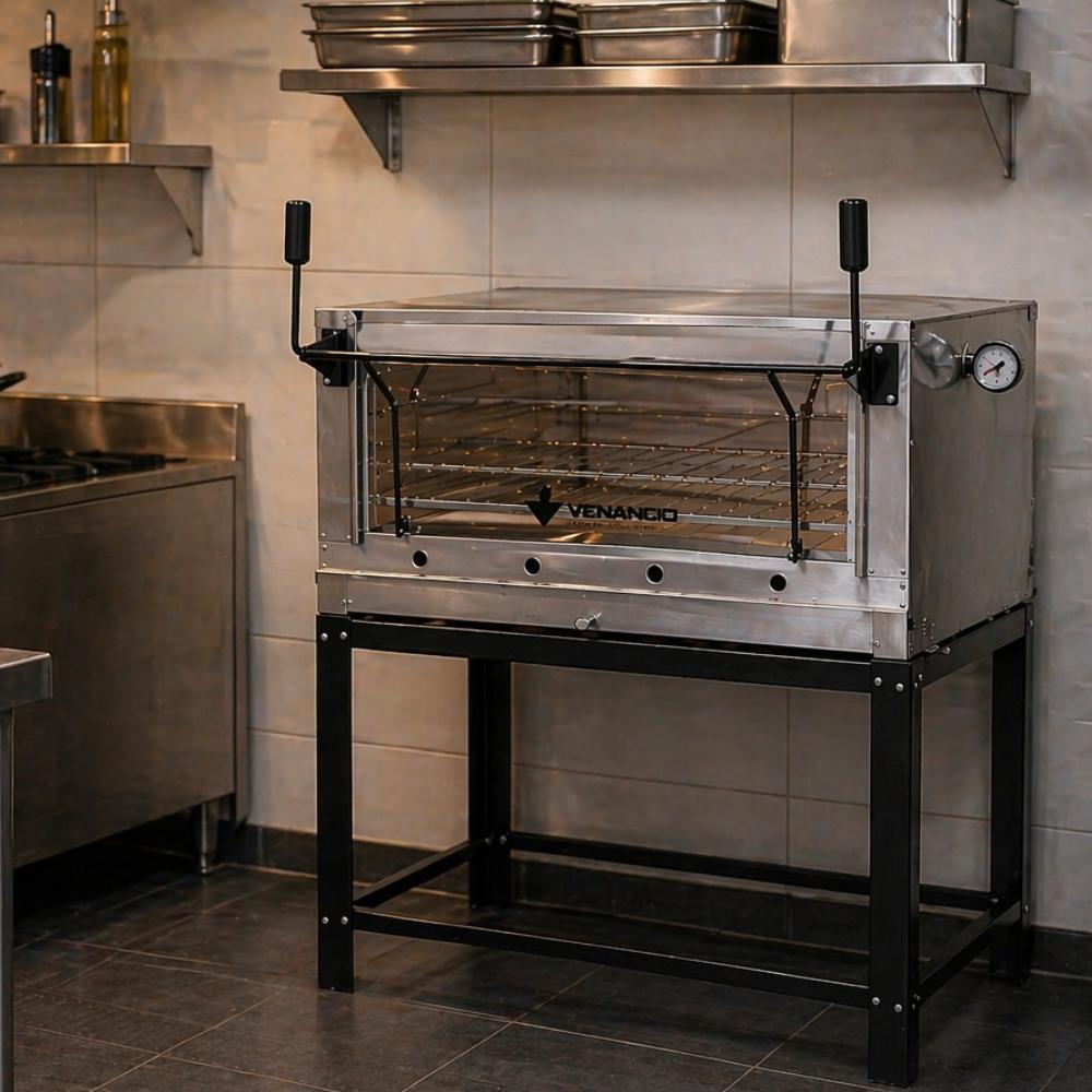 Forno Gás Industrial Pedra Refratária Roma Inox 90 Firi90 + 1 Grade Extra + Luva Térmica - Venâncio
