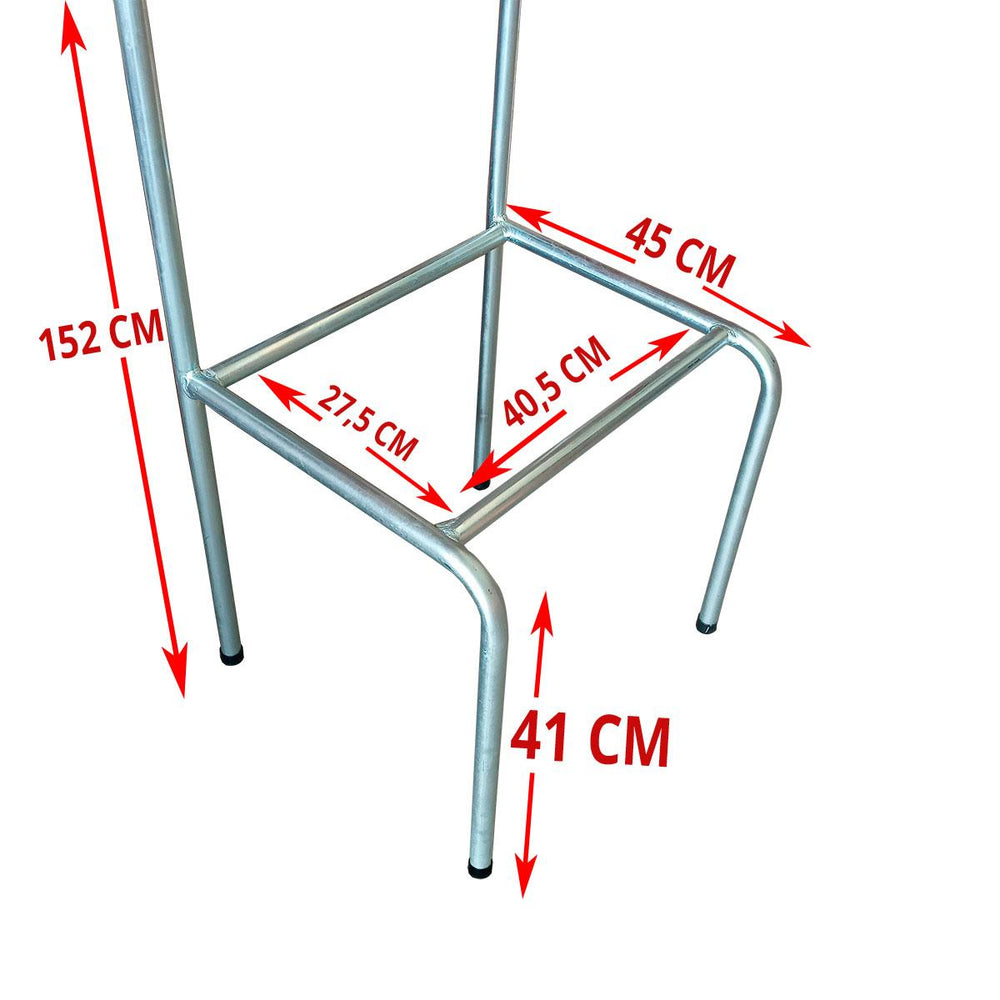 Kit - Suporte Para Cestos de Compras Simples + 20 Cestos D100 Vermelho