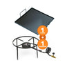 Kit Camping 3 - Fogareiro Fogão F1B7 Redondo 40cm + Chapa Bifeteira 32cm - Progás