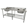 Bancada Mesa 200x70 Inox 430 Com 2 Cubas 50x40x25 Com Grade Inferior - Imeca 6816