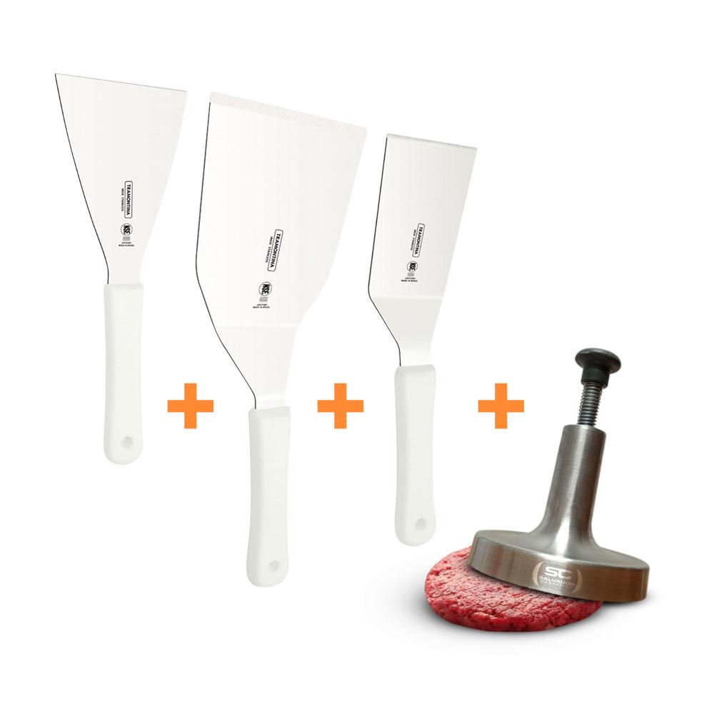 Conjunto de Espátulas Profissionais + Modelador de Hambúrguer 14cm - Tramontina