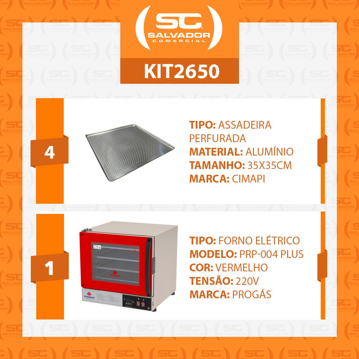 Forno Turbo Prp-004 Plus 220v Vermelho Progás + 4 Assadeiras Cimapi