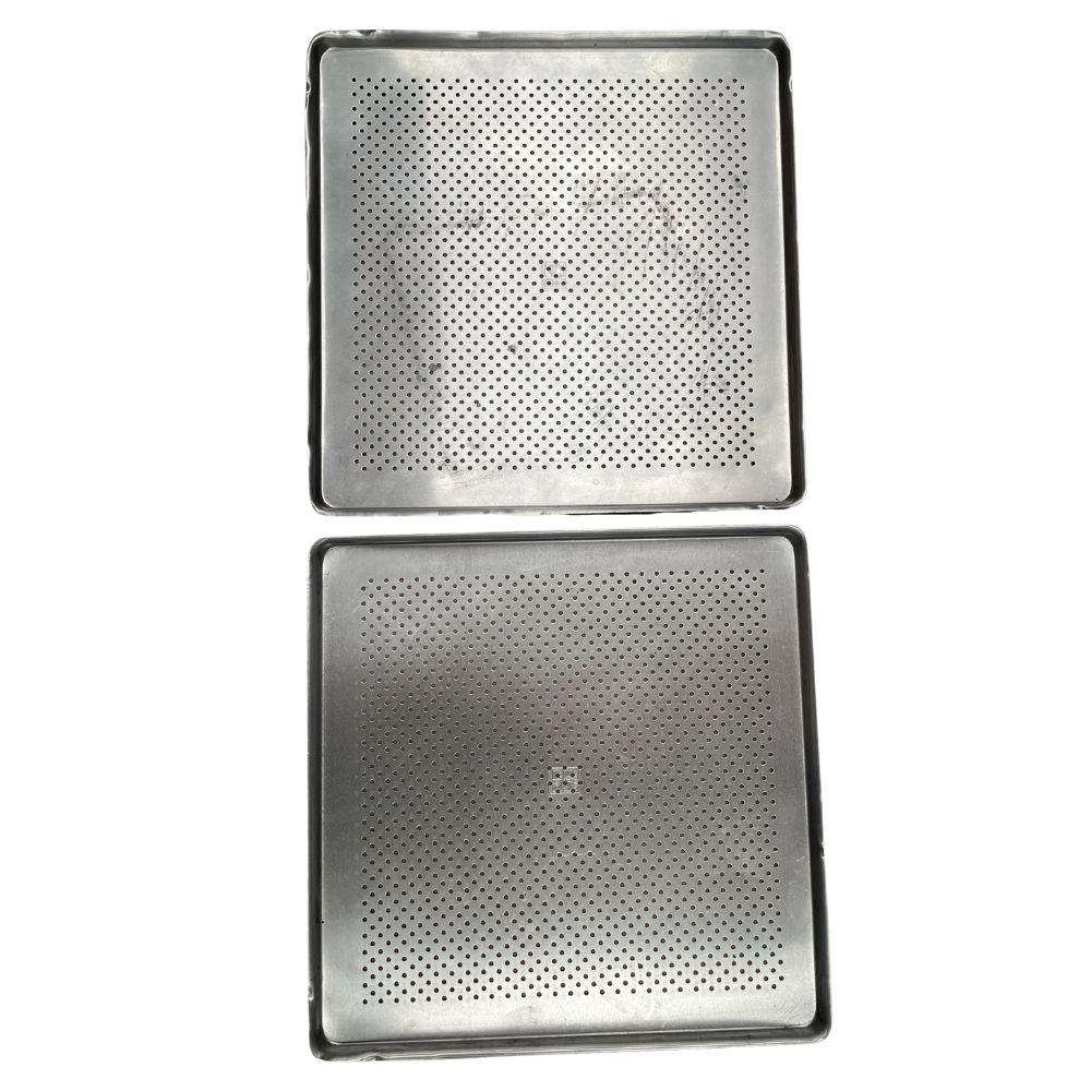 SEMINOVO - Kit 10 Assadeiras Estampada Perfurada Alumínio 35cm x 35cm Prp-004 - Cimapi