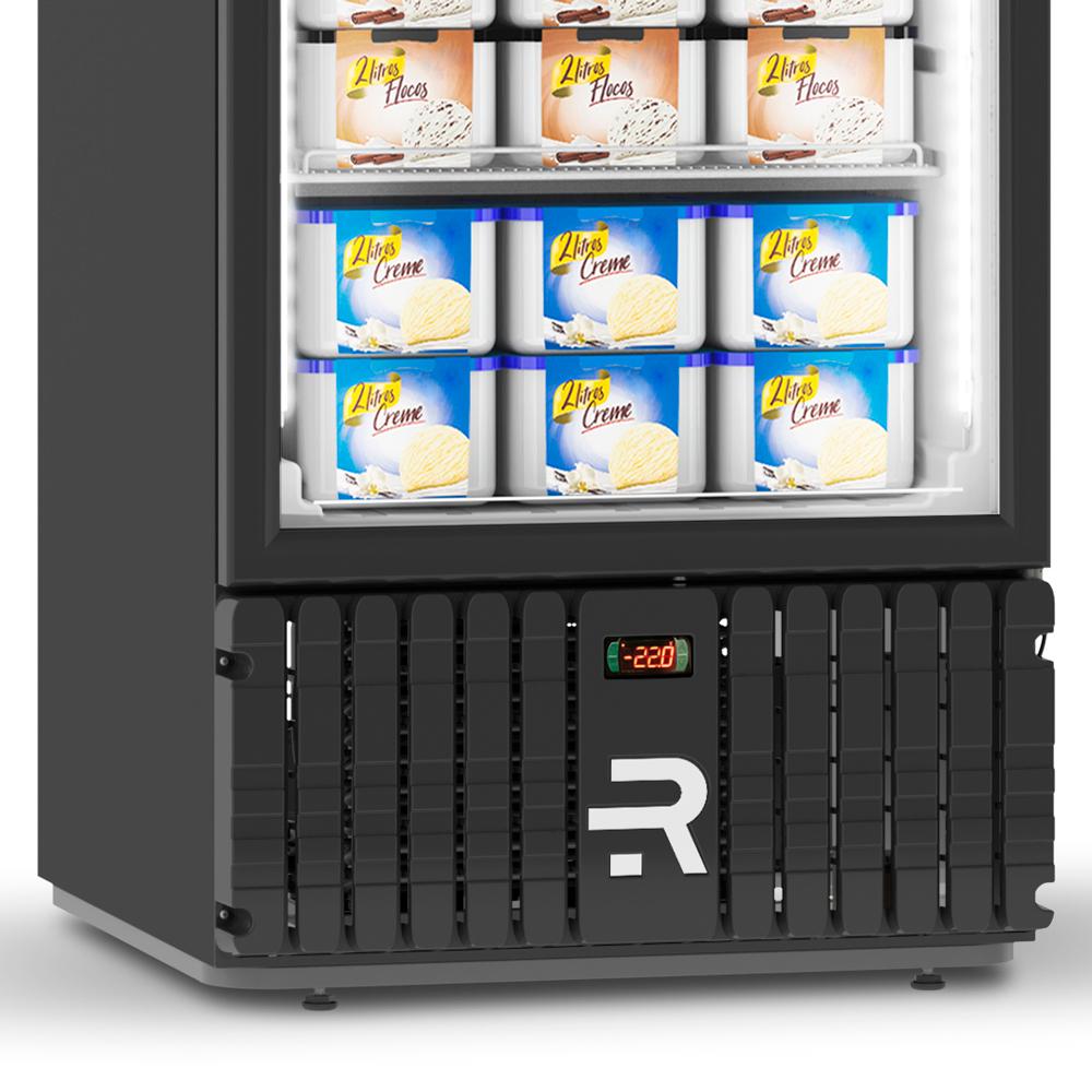 Freezer Vertical Preto 570 Litros Porta De Vidro Aquecida Ar Forçado -22ºC VCS570PVPB 220V - Refrimate