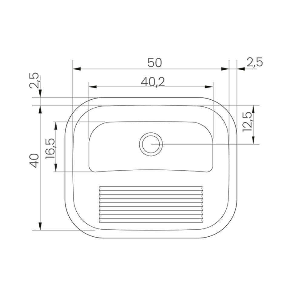 Tanque de Encaixe Para Embutir Hera 34l em Aço Inox Acetinado 50x40 - Tramontina 94400107