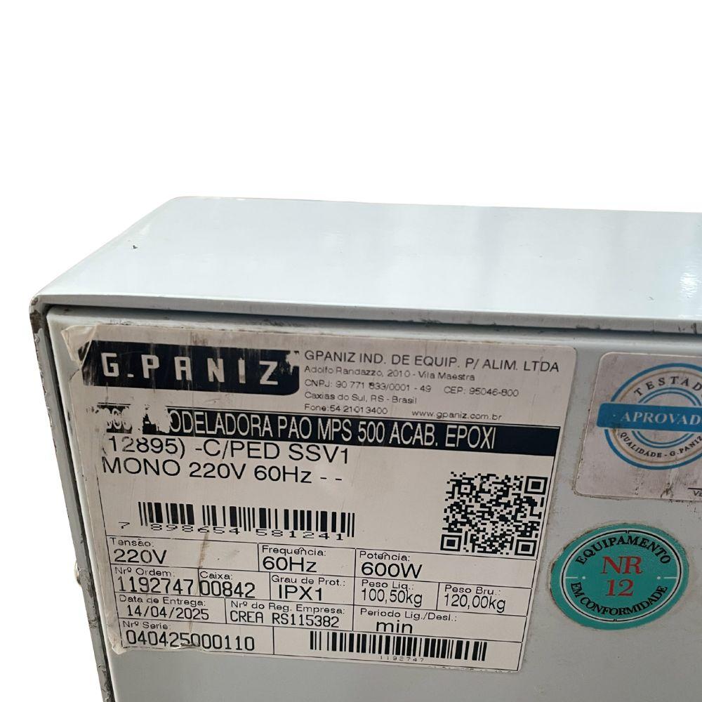 SEMINOVO - Modeladora Pão MPS 500 Acab. Epoxi C/ped Ssv1 Mono 60hz - GPANIZ