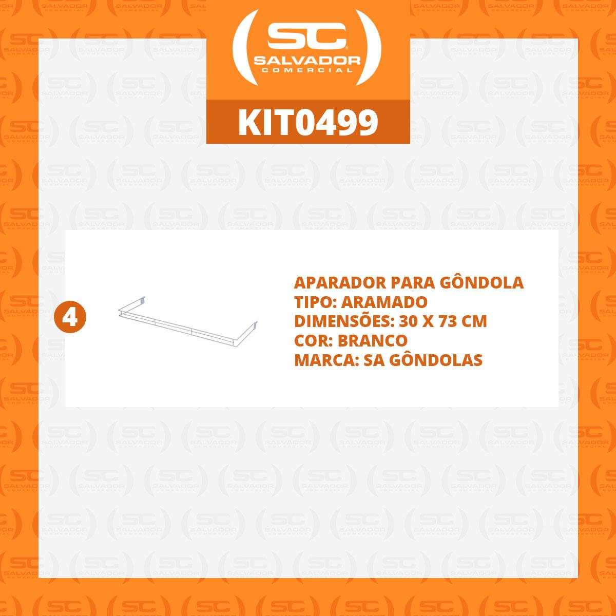 Kit - 4 Aparador Aramado Em U 30x73cm Branco - Sa Gondolas
