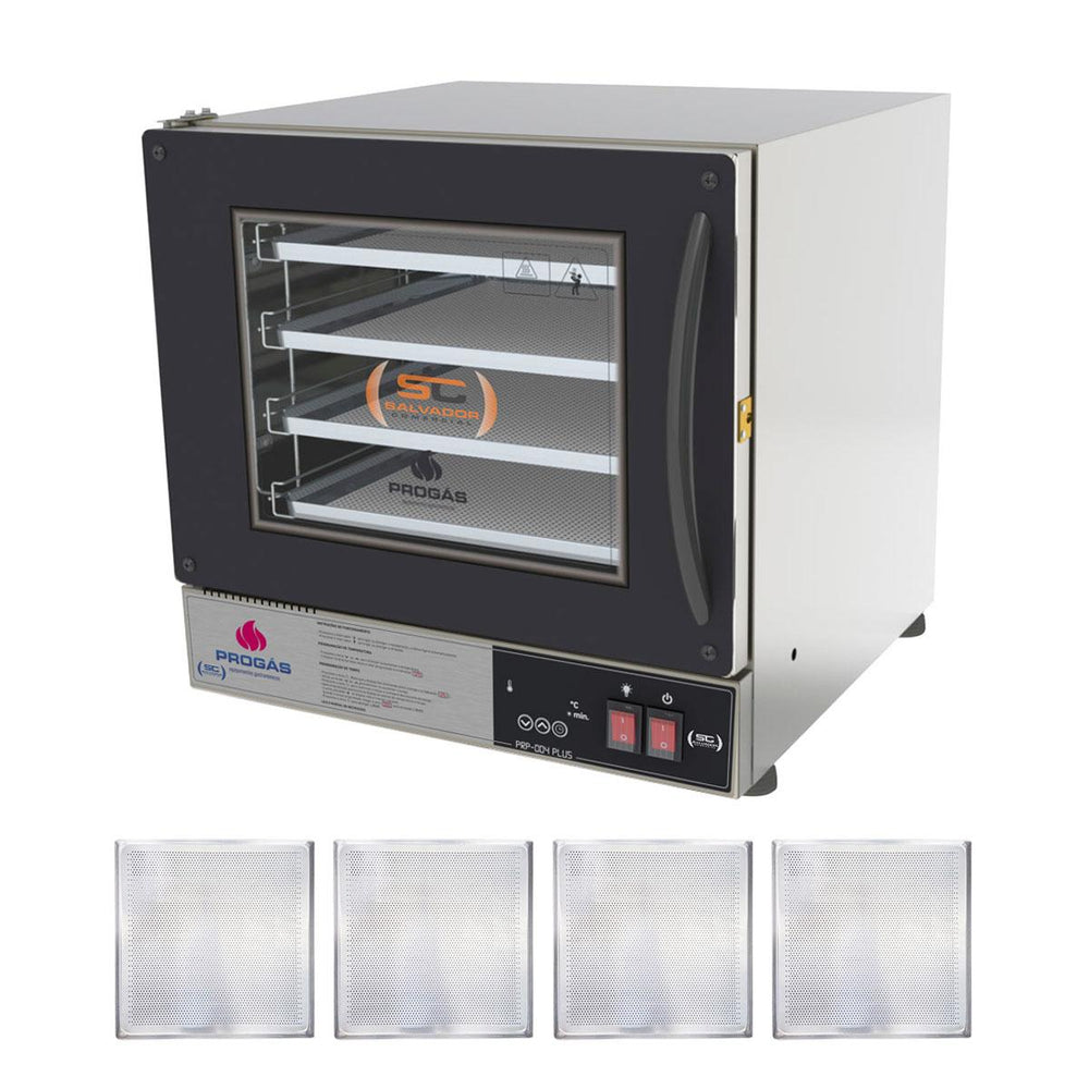 Kit Forno Turbo Elétrico PRP-004 Plus 127V Preto + 4 Assadeiras - Progás