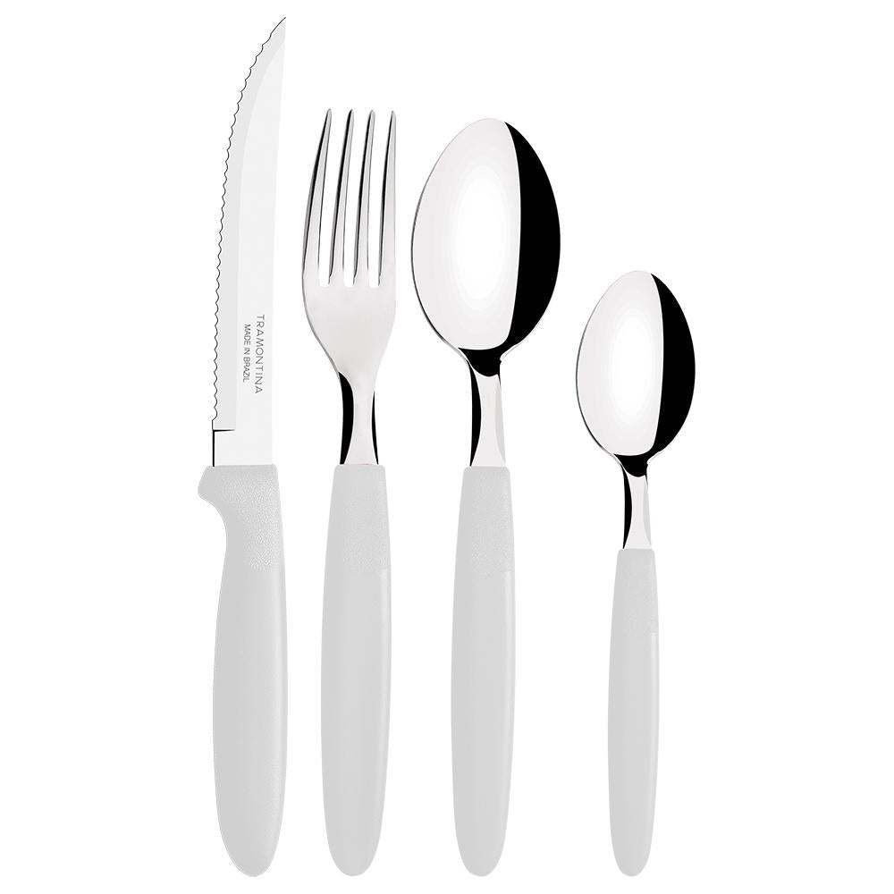 Panela Turim Alumínio Chumbo Antiaderente 1,4L PTC + Faqueiro Ipanema Branco 24pc - Tramontina