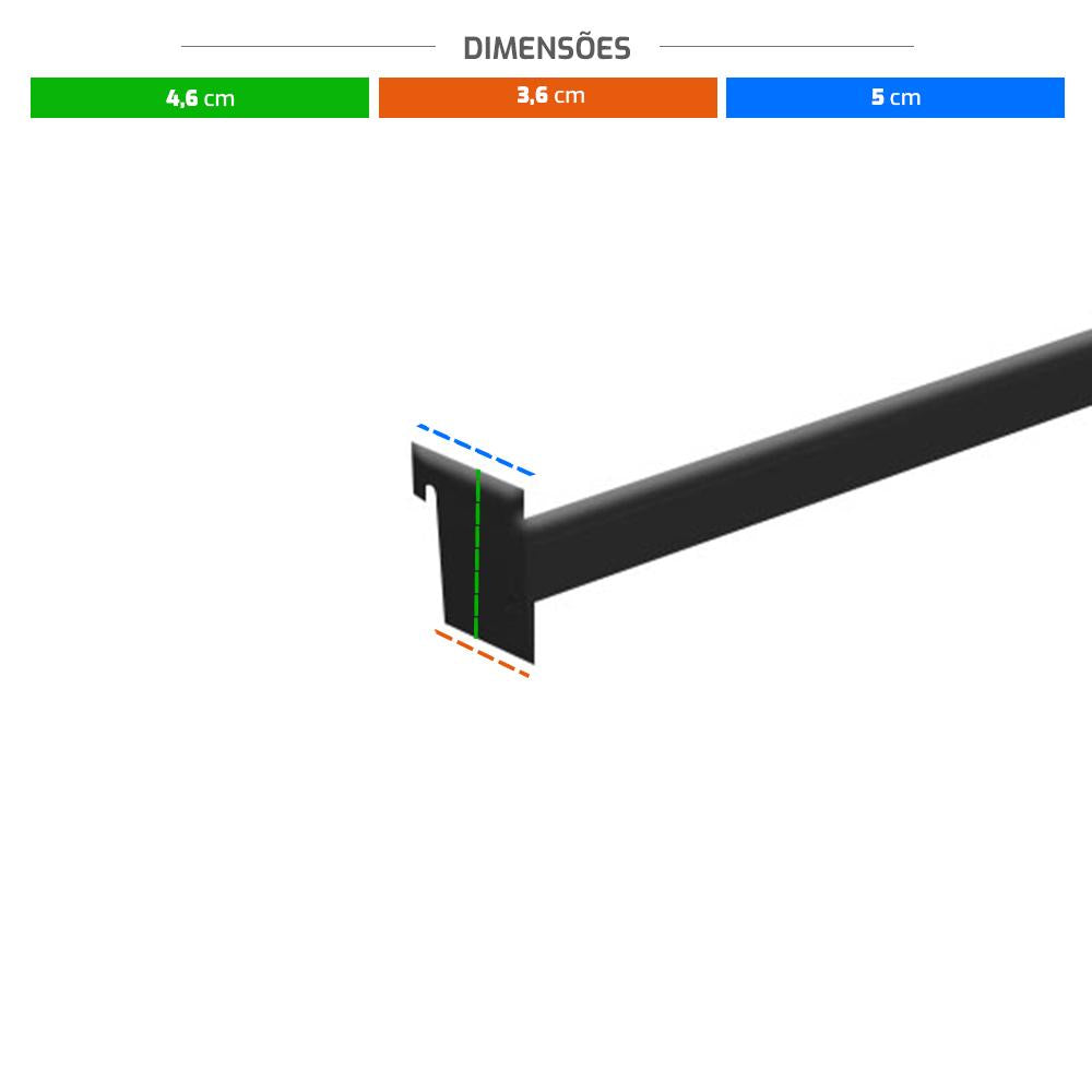 Régua Para Ponta 73cm New Plus Preto - SA Gondolas