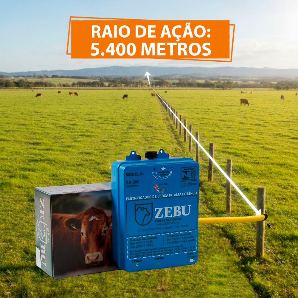 Eletrificador Elétrico de Cercas Grandes Propriedades Até 130.000m ZK200 Bivolt - Zebu 3649-8