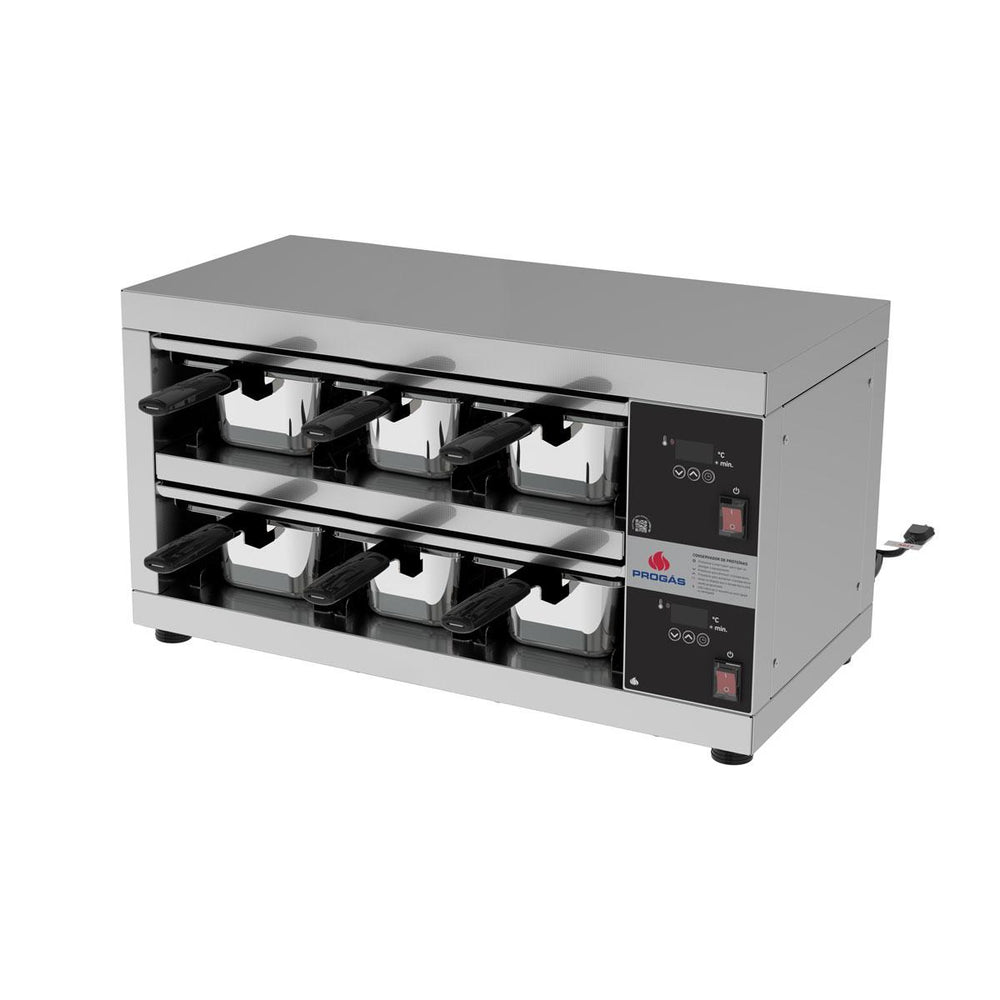 Conservador De Proteínas Profissional Digital 80ºC 1200W 6 Cubas PRCPROT-06 220V - Progás P46410