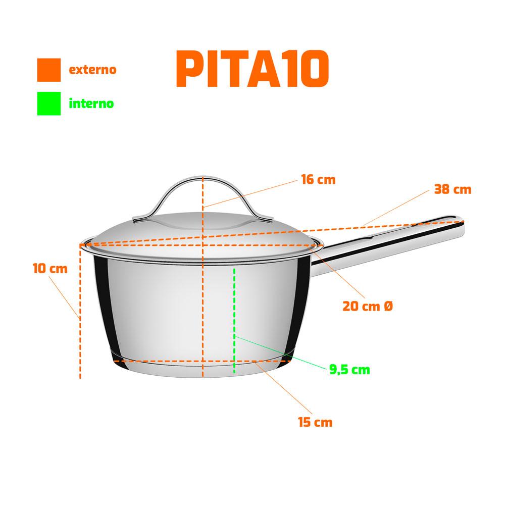 Panela Allegra Aço Inox Fundo Triplo 18 cm PITA10 2,2L - Tramontina 62651181