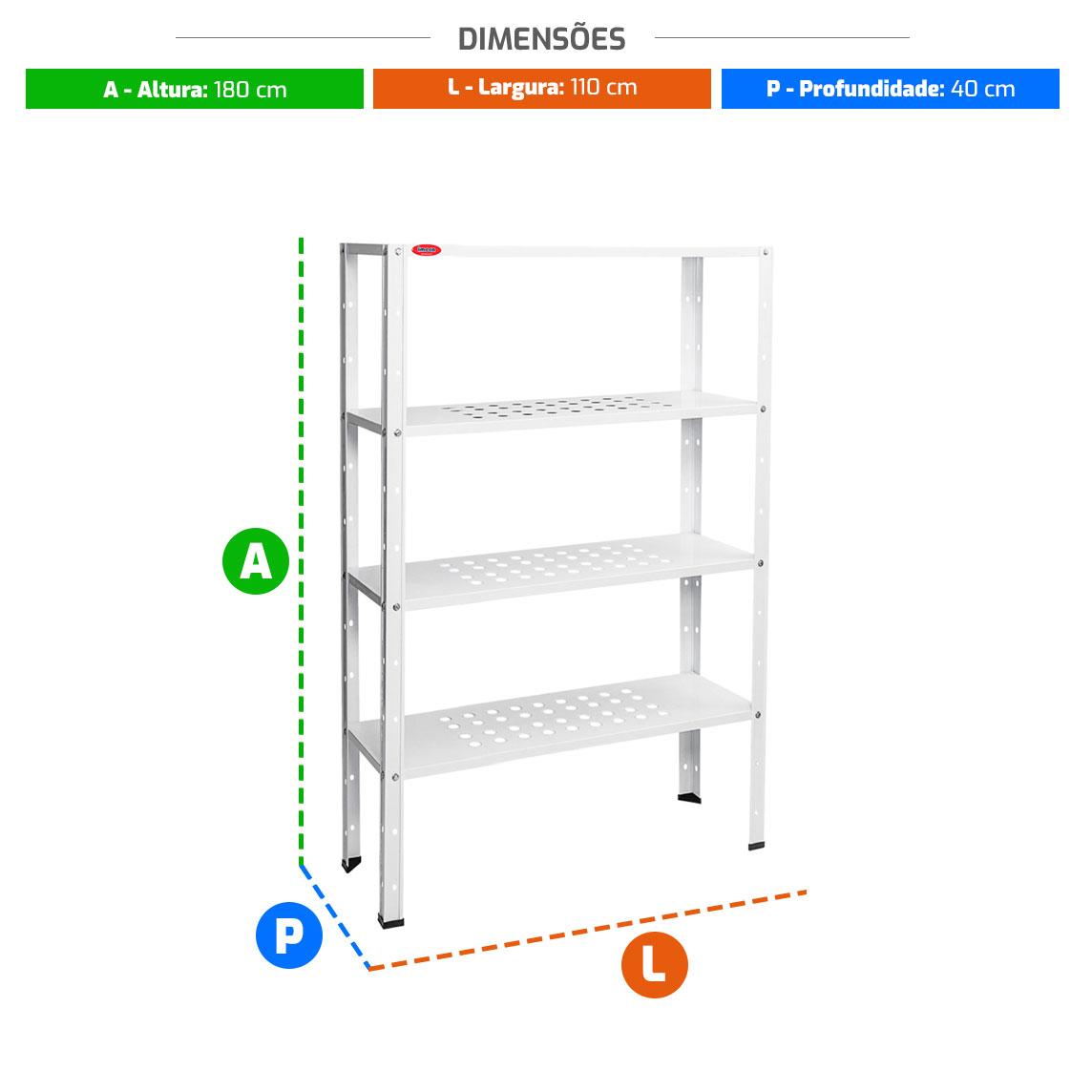 Dispositivo Epóxi Câmara Fria Armário Aberto 4 Bandejas Perfuradas 180x110x40 - Imeca 6072