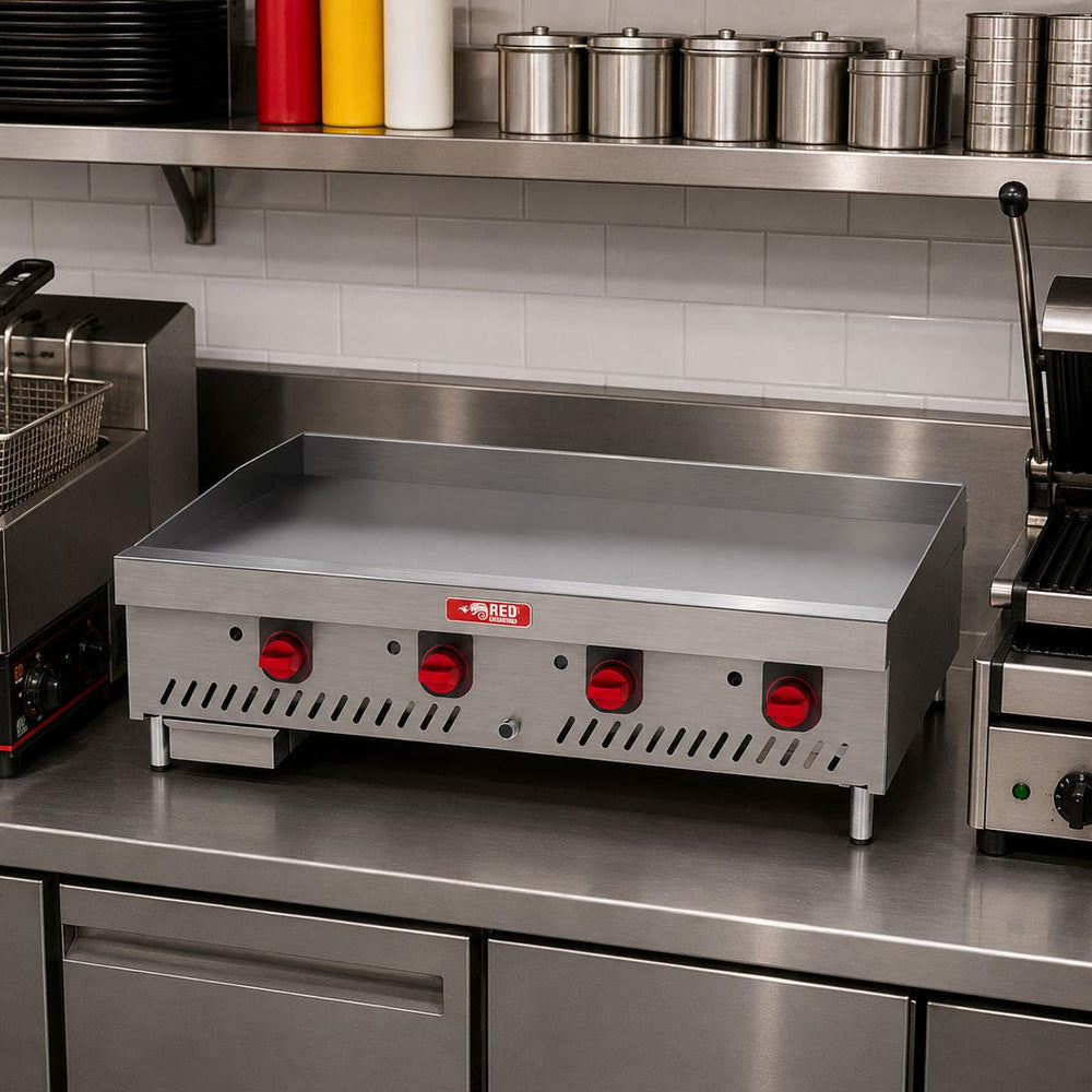 Chapa de Fritura a Gás Glp Estrutura Inox Chapa 122cm 12mm CHEXP1220-G12 - Red Chameleon 185411-9