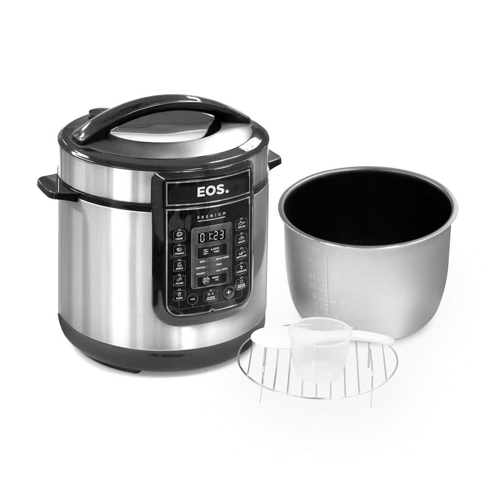Panela De Pressão Elétrica 6 Litros Caçarola Multicooker Multiuso Digital Inox EPP60DI 220V - EOS B164252