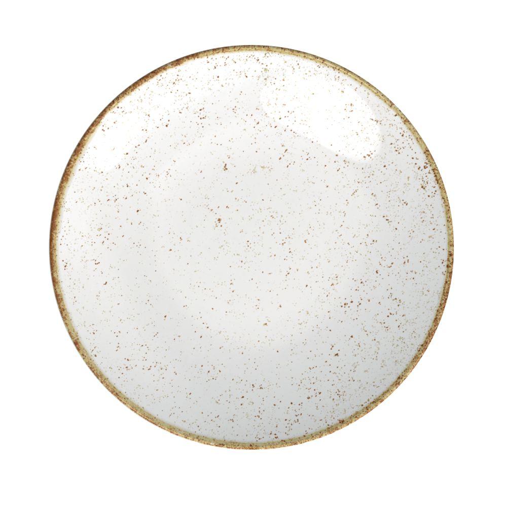 Conjunto de 12 Pratos Sobremesa Rústico Marrom em Porcelana Decorada 21 cm - Tramontina 96980010