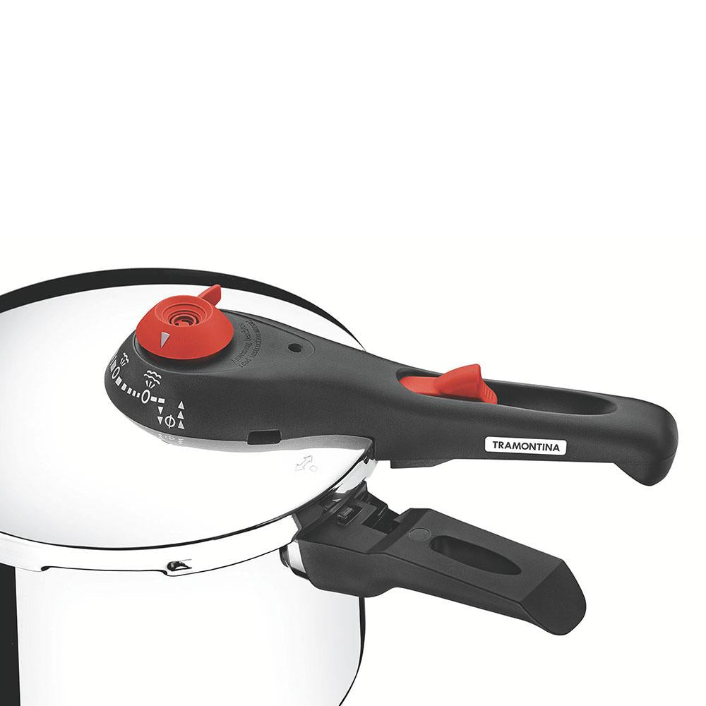Panela de Pressão Solar Inox Fundo Triplo 5 Dispositivos de Segurança 22 cm 4,5 l - Tramontina 62513223
