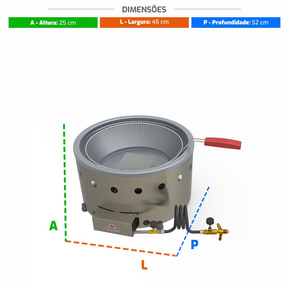 Fritadeira Profissional a Gás 7 Litros Tacho Alta Pressão PR-70G - Progás