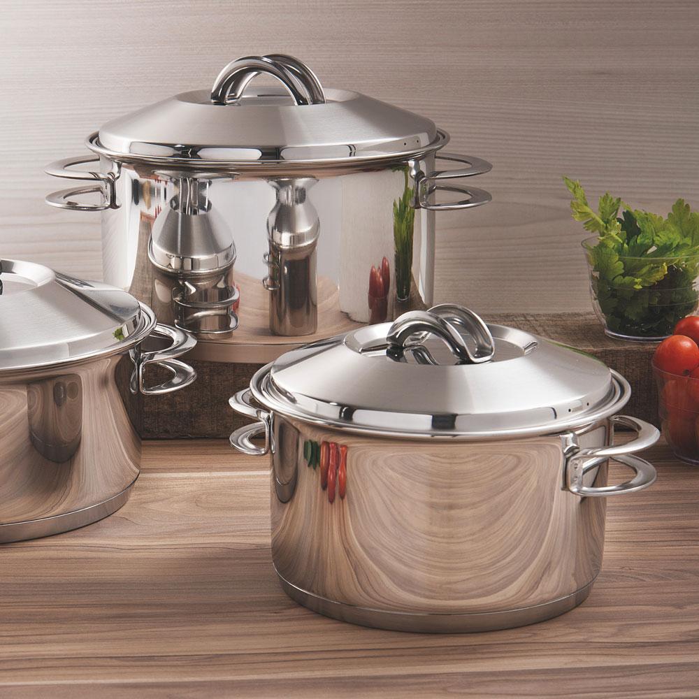 Panela Caçarola Funda em Aço Inox Linha Solar Fundo Triplo 16 cm Ø 1,8L PIT4 - Tramontina 62504160
