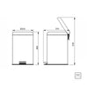 Lixeira Inox Polido Prime Brasil com Pedal 12 Litros Balde Interno Removível - Tramontina 94538112
