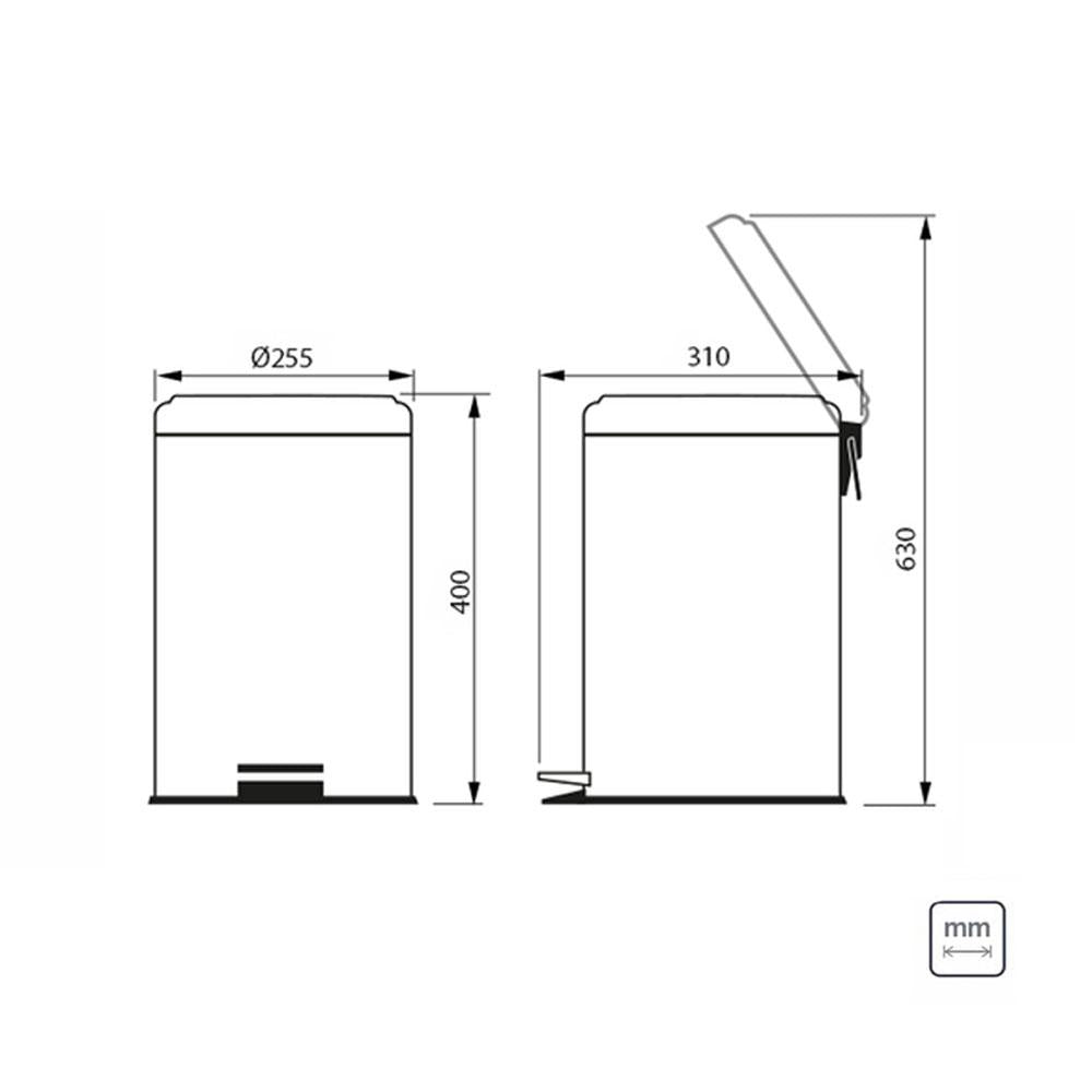 Lixeira Inox Polido Prime Brasil com Pedal 12 Litros Balde Interno Removível - Tramontina 94538112
