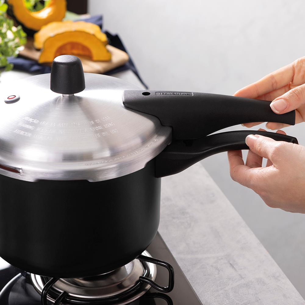 Panela de Pressão Effect 4,5L e Panela Turim Alumínio Antiaderente 1,4L PTC + Concha - Tramontina