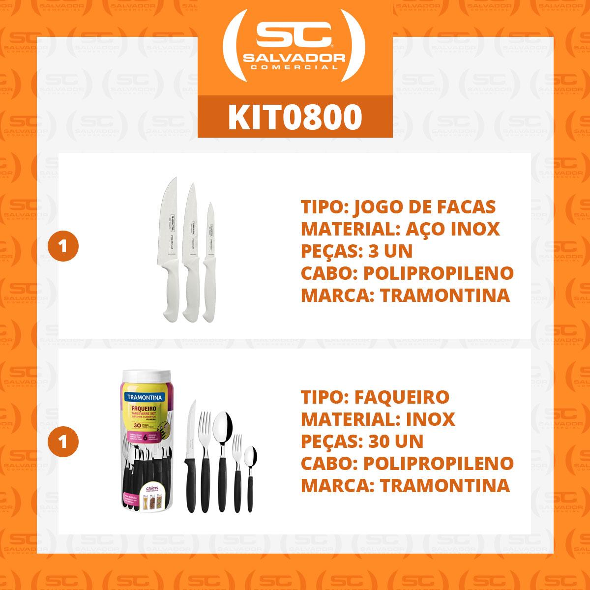 Kit - Faqueiro Premium 3 Peças + 1 Faqueiro 30 Peças Ipanema Preto - Tramontina