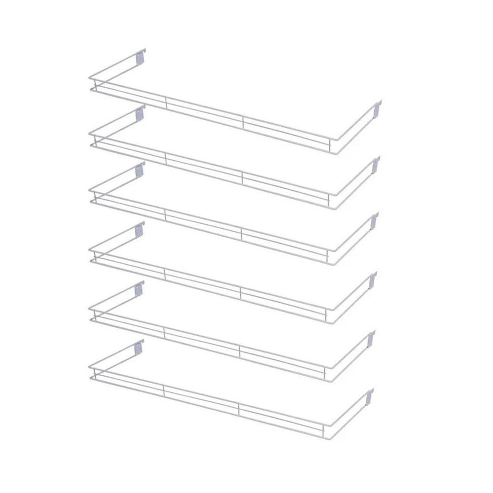 Kit 6 Aparadores Aramados Em U Para Organização De Gôndola 30x91cm Branco - SA Gôndolas