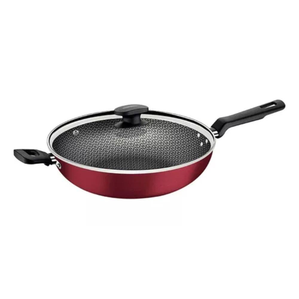 Wok Com Cabo Loreto Alumínio Antiaderente 3,3l Com Espumadeira Tramontina