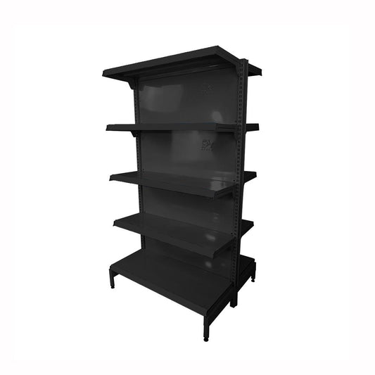 Gôndola Prateleira Preta New Plus 1,70 Central Inicial GCI - Sa Gôndolas Porta Etiquetas Preto