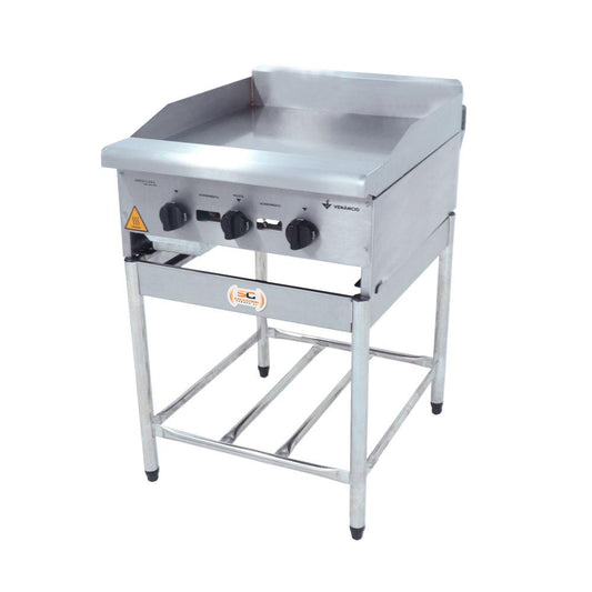 Chapa Americana Profissional 60cm a Gás 8mm Lisa Inox Com Pé Cgp60 - Venâncio