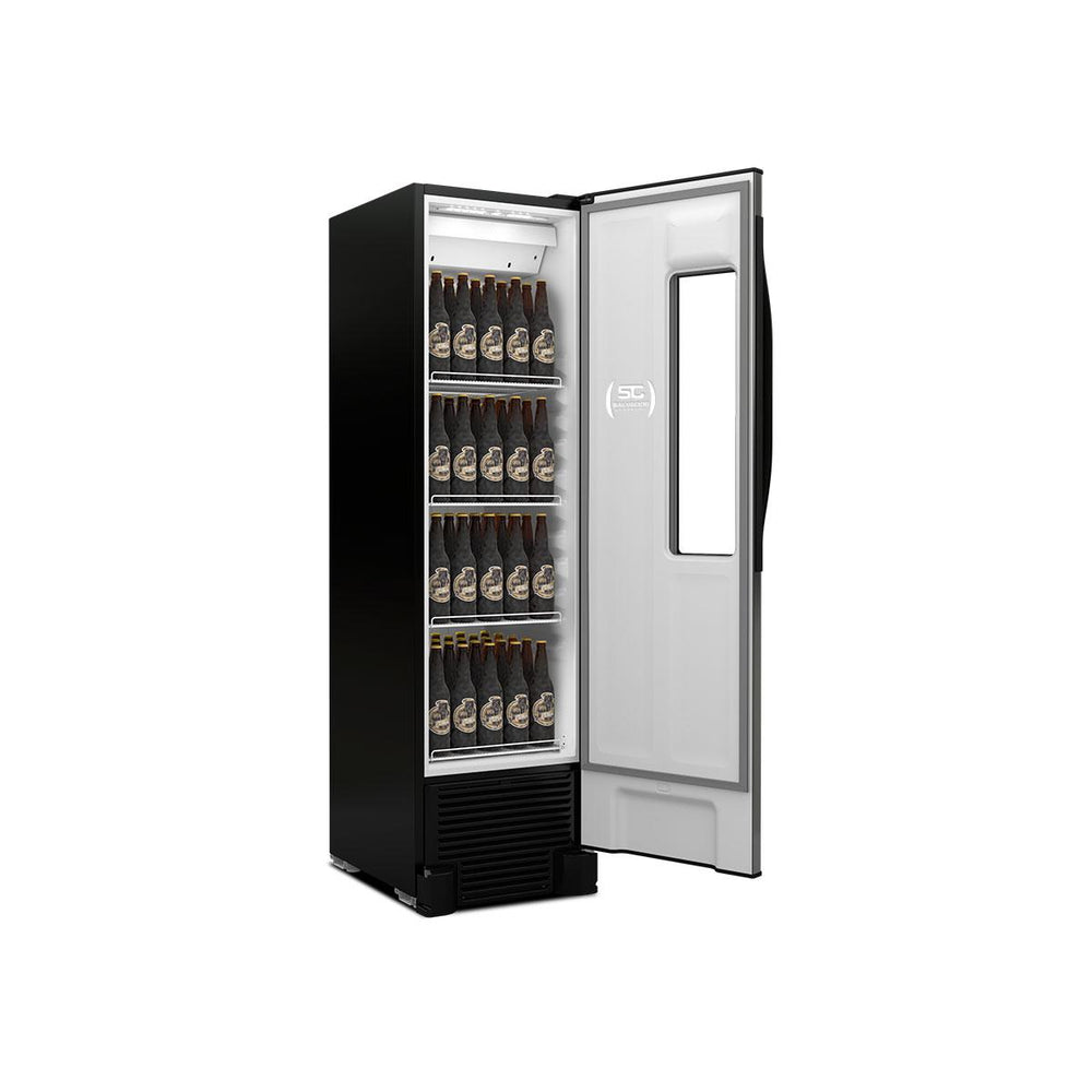 Cervejeira Beer Maxx Preta 300/336L Porta Com Visor Inox +2°C e -6°C VN28TP 220V - Metalfrio